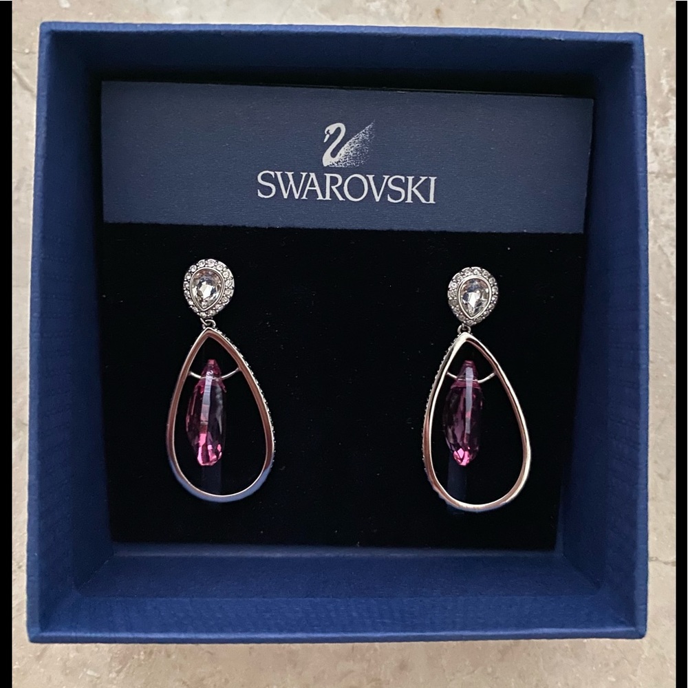 NEW Swarovski Phoebe Rose Pink Earrings